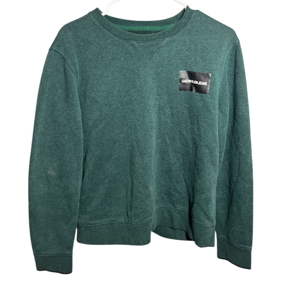 Calvin Klein Jeans Men's Green Crewneck Sweatshirt Pullover Size Large L